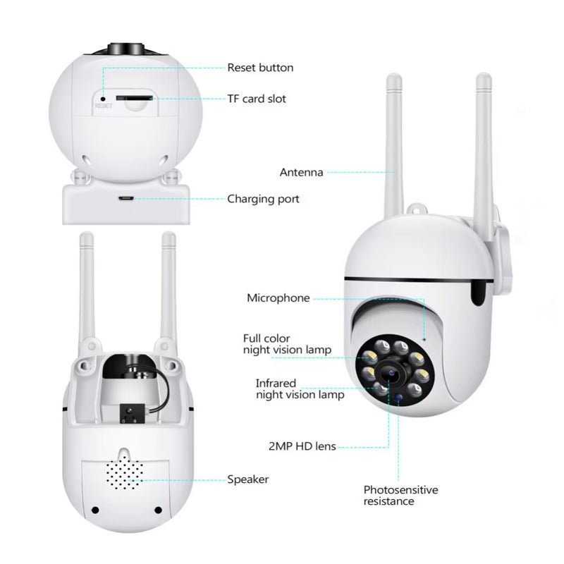 1080P WiFi Home Security CCTV Camera With Night Vision 2.4GHz 2.4G Surveillance Camera 1080P WiFi Home Security CCTV Camera With Night Vision 2.4GHz Indoor PTZ WiFi Camera - KEMATÉ