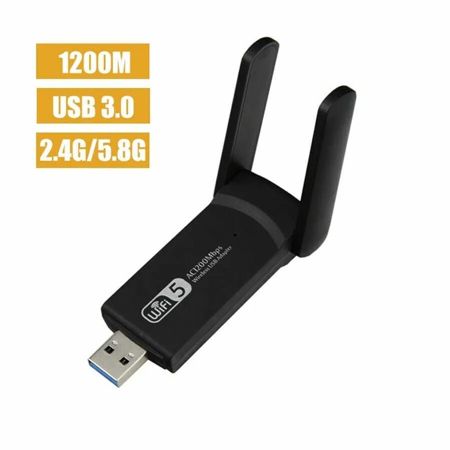 1200Mbps Long Range AC1200 Dual Band 5GHz Wireless USB 3.0 WiFi Adapter Antennas - KEMATÉ