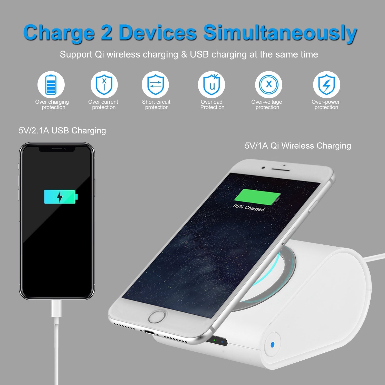 1Pc 10400mAh Qi Wireless Charging Power Bank For IOS Phone XS MAX XR Galaxy S10 S9 Note 9 - KEMATÉ