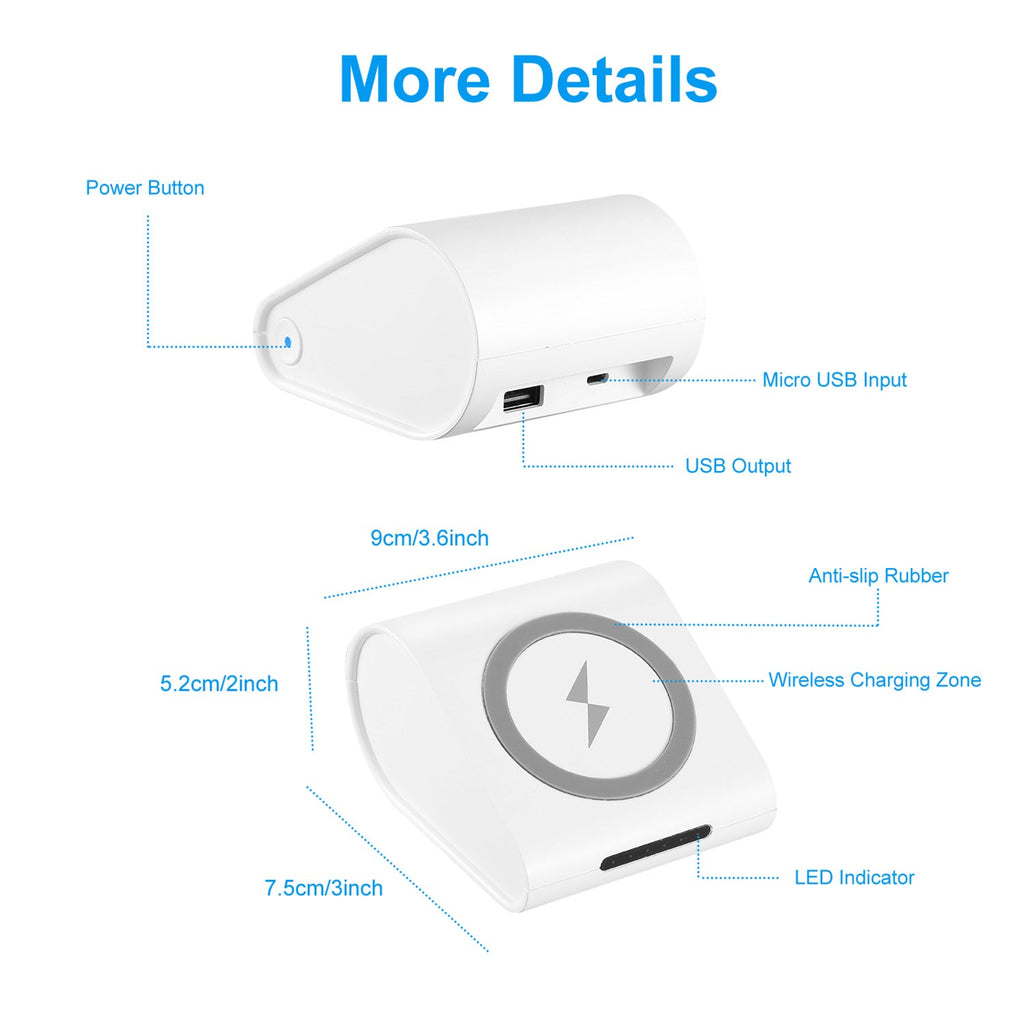 1Pc 10400mAh Qi Wireless Charging Power Bank For IOS Phone XS MAX XR Galaxy S10 S9 Note 9 - KEMATÉ