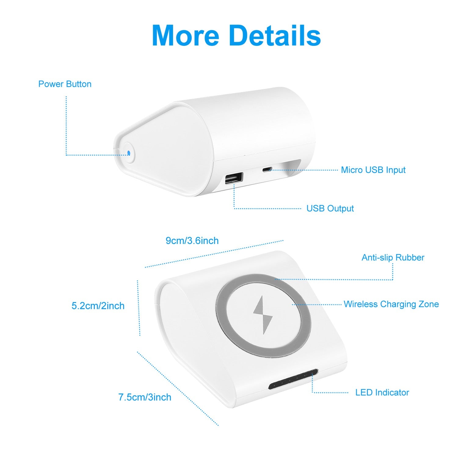 1Pc 10400mAh Qi Wireless Charging Power Bank For IOS Phone XS MAX XR Galaxy S10 S9 Note 9 - KEMATÉ