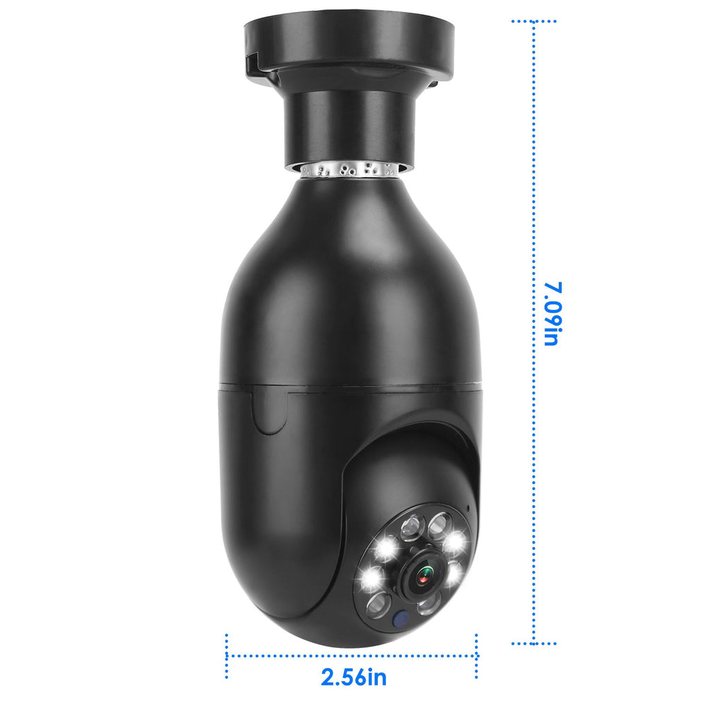 1Pc E27 WiFi Bulb Camera 1080P FHD WiFi IP Pan Tilt Security Surveillance Camera With Two-Way Audio Night Vision Motion Detection Function APP Control - KEMATÉ