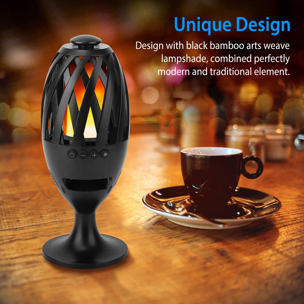 1Pc LED Flame Speakers Torch Wireless Speaker Waterproof Stereo Bass Speaker Outdoor Light-Up Speaker Atmosphere LED Flickers Night Light Patio Stake Lights Lantern For Party Camping - KEMATÉ