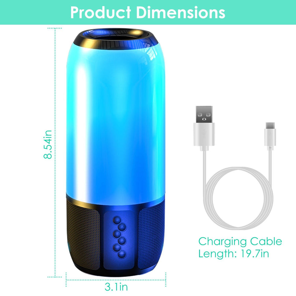 1Pc Wireless Portable Speaker Loud Stereo Speaker With 6 Color Changing Lights Radio Party TWS Speaker For Home Outdoor Travelling - KEMATÉ