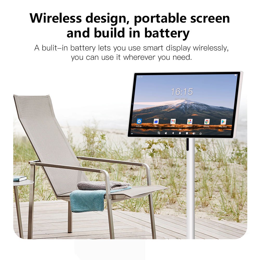 24 Inch Touch Screen 8-core CPU Android OS 128GB Rotation Monitor Built-in Battery With 13MP Camera Rollable Smart Portable TV - KEMATÉ