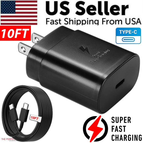 25w Super Fast Charger Type USB-C 10FT Cable For Galaxy S23 S22 S21 S20 - KEMATÉ