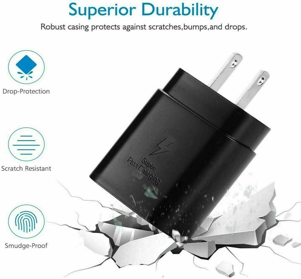 25w Super Fast Charger Type USB-C 10FT Cable For Galaxy S23 S22 S21 S20 - KEMATÉ