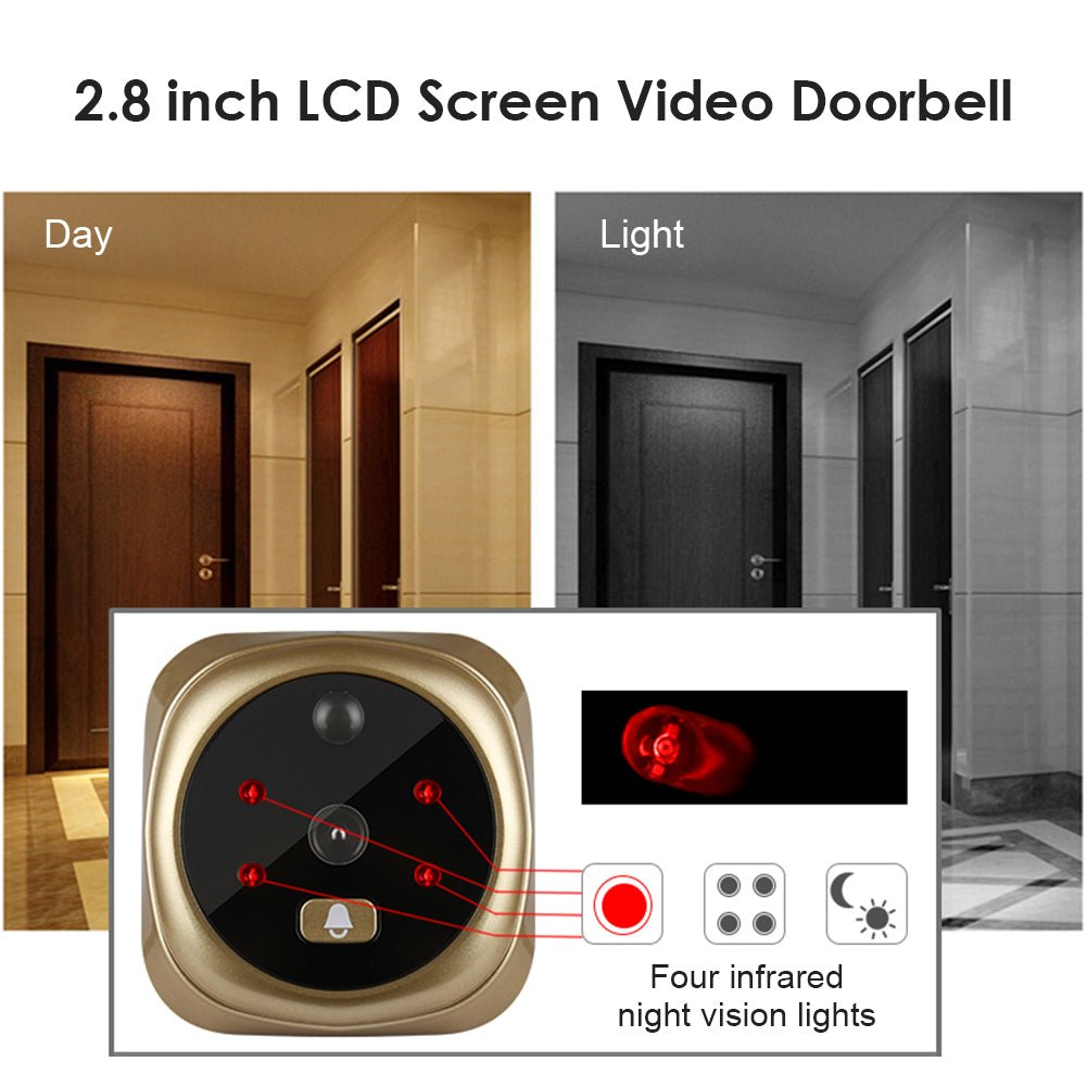 2.8 Inch Infrared Night Vision Camera Video Intelligent Electronic Peephole Visual Peephole Doorbell - KEMATÉ