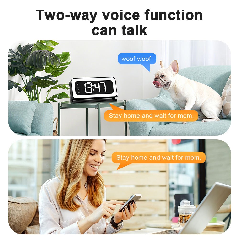 3MP Black Color Wireless Wifi Alarm Clock Camera Video Recording Home Baby Monitor - KEMATÉ