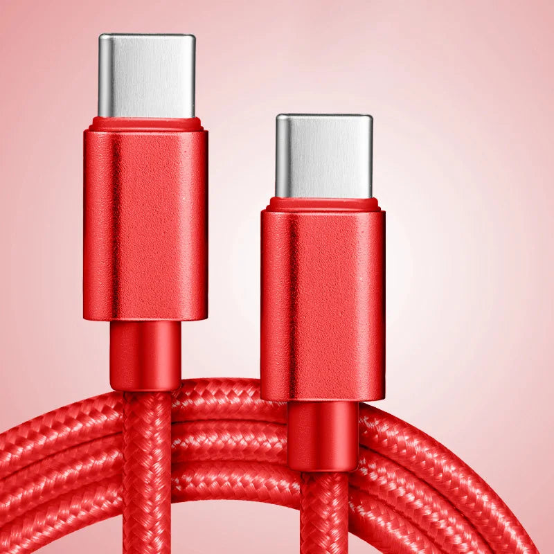 60W 5A Nylon Fast Charging Cable 1/2/3m Dual Type-C Colorful Data Cable High Speed Data Transfer Fast Charge Cable for Xiaomi17