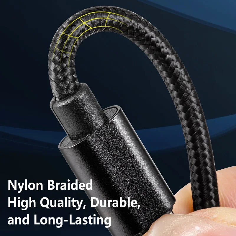 Câble de charge rapide en Nylon 60W 5A, 1/2/3m, double Type-C, câble de données coloré, transfert de données à grande vitesse, câble de charge rapide pour Xiaomi17