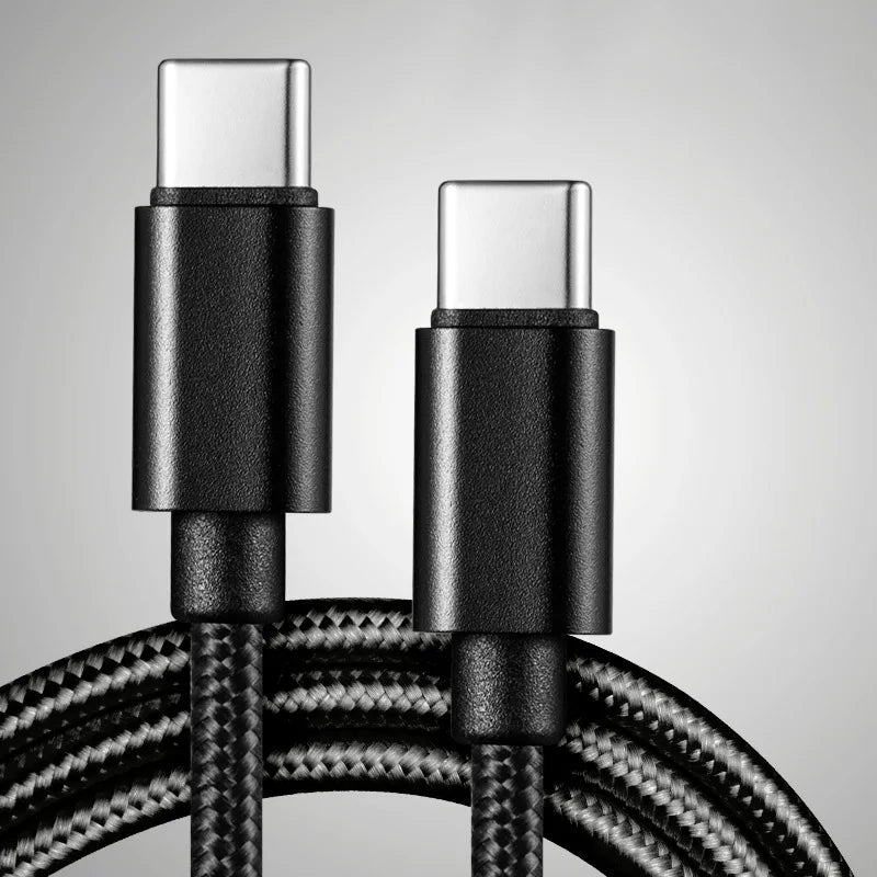 60W 5A Nylon Fast Charging Cable 1/2/3m Dual Type-C Colorful Data Cable High Speed Data Transfer Fast Charge Cable for Xiaomi17