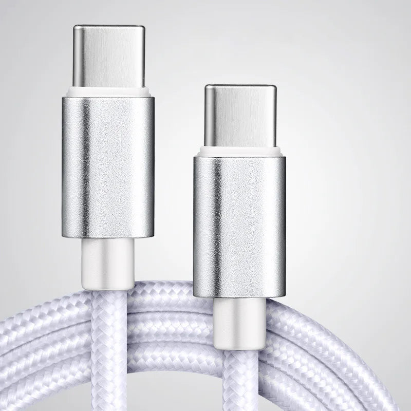 Câble de charge rapide en Nylon 60W 5A, 1/2/3m, double Type-C, câble de données coloré, transfert de données à grande vitesse, câble de charge rapide pour Xiaomi17