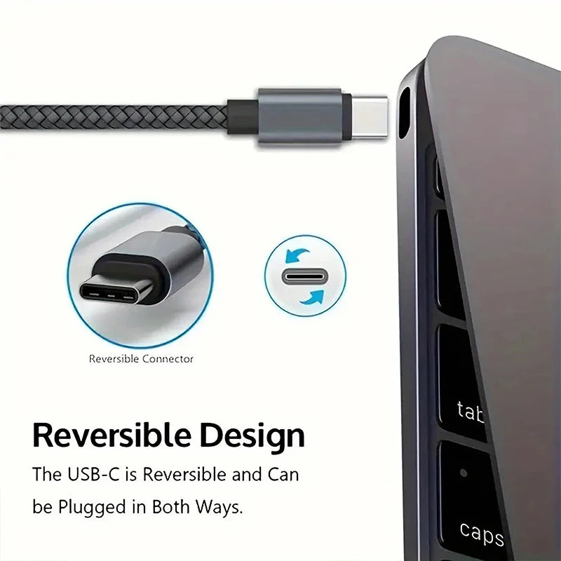 Câble de charge rapide en Nylon 60W 5A, 1/2/3m, double Type-C, câble de données coloré, transfert de données à grande vitesse, câble de charge rapide pour Xiaomi17