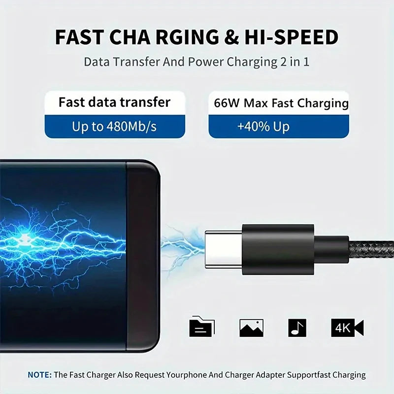 Câble de charge rapide en Nylon 60W 5A, 1/2/3m, double Type-C, câble de données coloré, transfert de données à grande vitesse, câble de charge rapide pour Xiaomi17