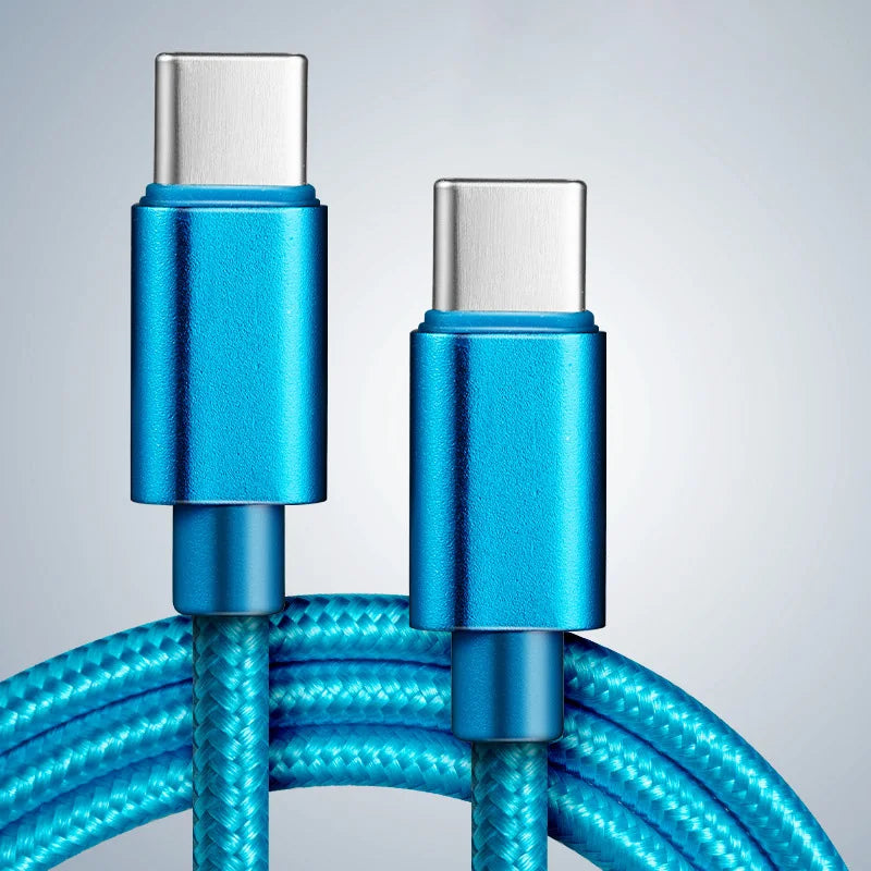 60W 5A Nylon Fast Charging Cable 1/2/3m Dual Type-C Colorful Data Cable High Speed Data Transfer Fast Charge Cable for Xiaomi17