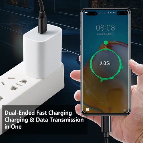 60W 5A Nylon Fast Charging Cable 1/2/3m Dual Type-C Colorful Data Cable High Speed Data Transfer Fast Charge Cable for Xiaomi17