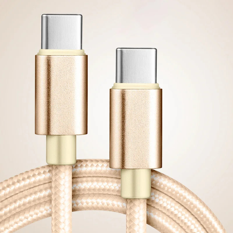 60W 5A Nylon Fast Charging Cable 1/2/3m Dual Type-C Colorful Data Cable High Speed Data Transfer Fast Charge Cable for Xiaomi17