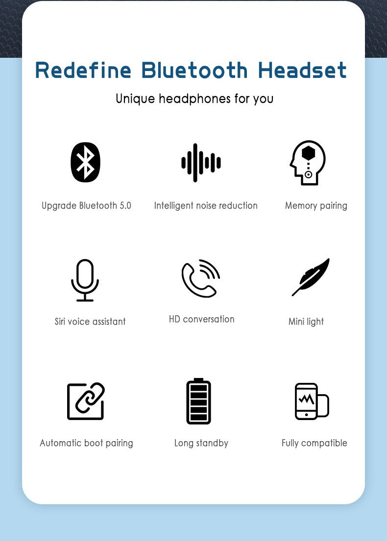 B5 Bluetooth Headset Binaural Digital Display Stereo Bluetooth Headset TWS5.0 Bluetooth Headset 239 Bluetooth Headset - KEMATÉ