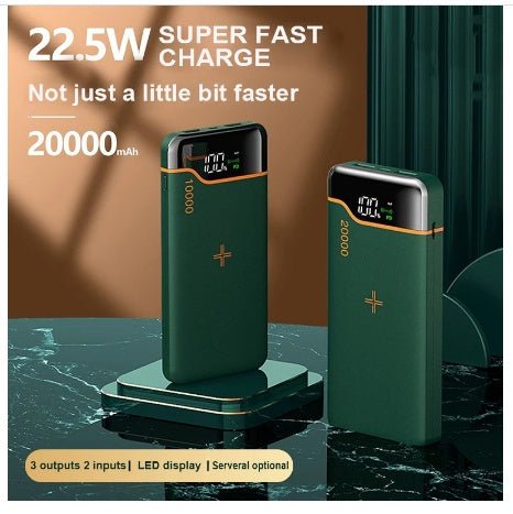 Batterie Externe 20000mAh 22.5W Super Rapide Charging15W Recharge Sans Fil - KEMATÉ
