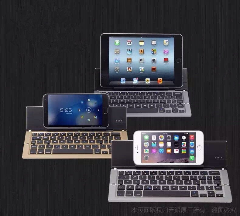 Compatible with Apple, Compatible with Apple , Universel Sclim En Aluminium Pliable Sans Fil Bluetooth Clavier Pour IOS Windows Android Tablette Ou SmartPhone Pour iPad Samsung - KEMATÉ
