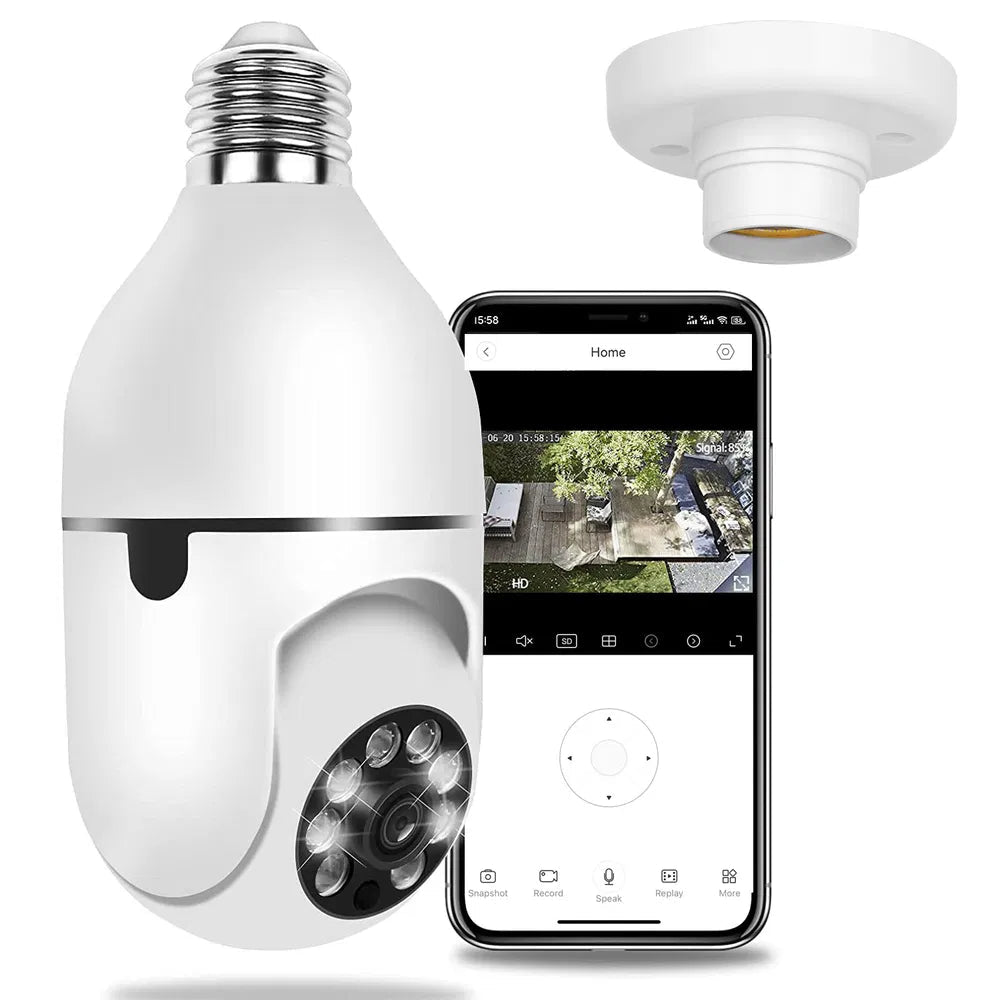 E27 WiFi Bulb Camera 1080P FHD WiFi IP Pan Tilt Security Surveillance Camera - KEMATÉ