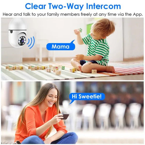 E27 WiFi Bulb Camera 1080P FHD WiFi IP Pan Tilt Security Surveillance Camera - KEMATÉ
