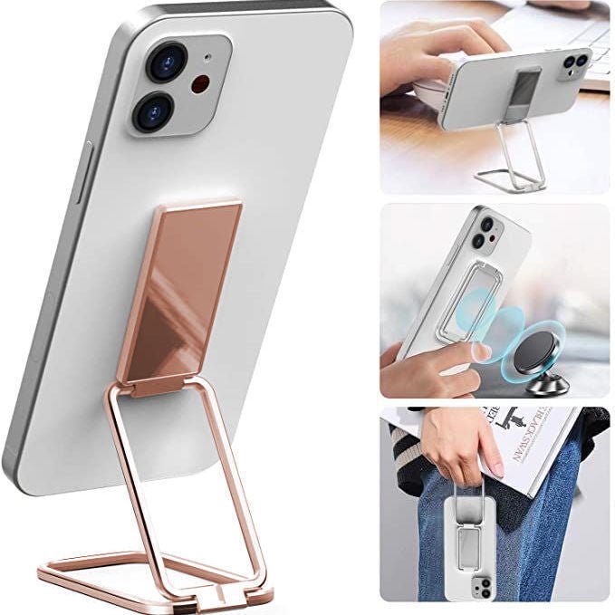 Foldable Mobile Phone Holder Ring Buckle Retractable Desktop CellPhone Stand Car Magnetic Bracket Office Accessories - KEMATÉ