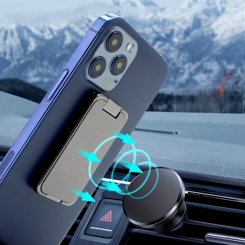 Foldable Mobile Phone Holder Ring Buckle Retractable Desktop CellPhone Stand Car Magnetic Bracket Office Accessories - KEMATÉ