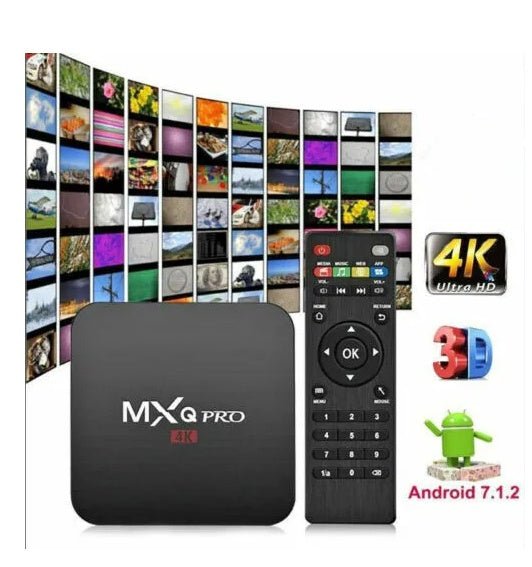 MXQ Pro 4K Ultra HD 64Bit Wifi Android 7.1 Quad Core Smart TV Box Media Player - KEMATÉ