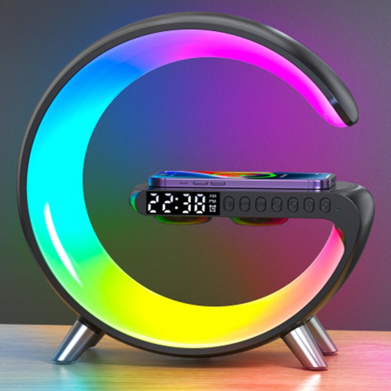 New Intelligent G Shaped LED Lamp Bluetooth Speake Wireless Charger Atmosphere Lamp App Control For Bedroom Home Decor - KEMATÉ