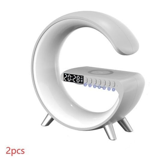 New Intelligent G Shaped LED Lamp Bluetooth Speake Wireless Charger Atmosphere Lamp App Control For Bedroom Home Decor - KEMATÉ