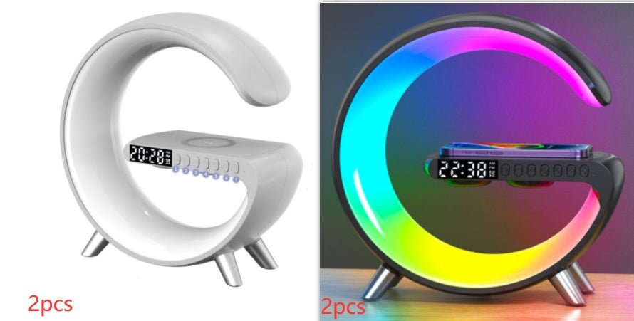 New Intelligent G Shaped LED Lamp Bluetooth Speake Wireless Charger Atmosphere Lamp App Control For Bedroom Home Decor - KEMATÉ