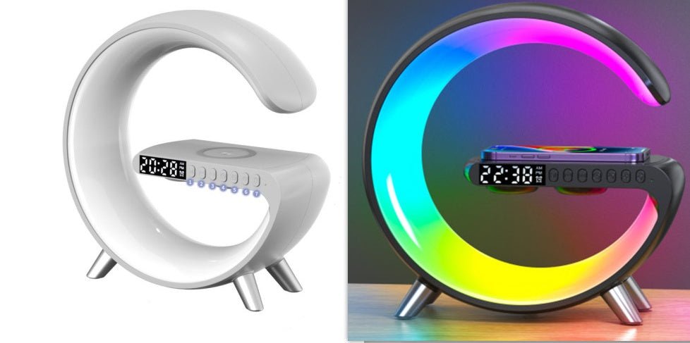 New Intelligent G Shaped LED Lamp Bluetooth Speake Wireless Charger Atmosphere Lamp App Control For Bedroom Home Decor - KEMATÉ