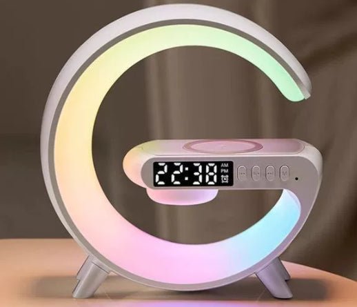 New Intelligent G Shaped LED Lamp Bluetooth Speake Wireless Charger Atmosphere Lamp App Control For Bedroom Home Decor - KEMATÉ