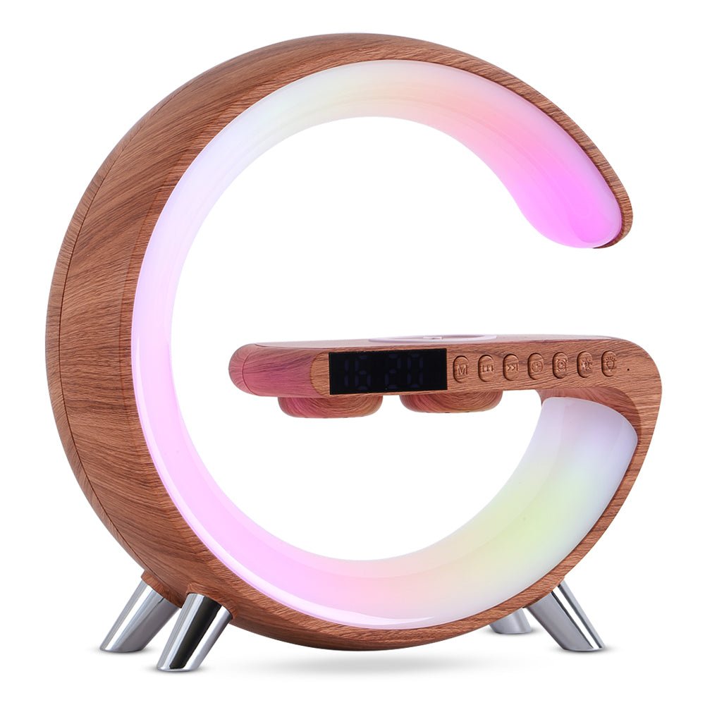 New Intelligent G Shaped LED Lamp Bluetooth Speake Wireless Charger Atmosphere Lamp App Control For Bedroom Home Decor - KEMATÉ