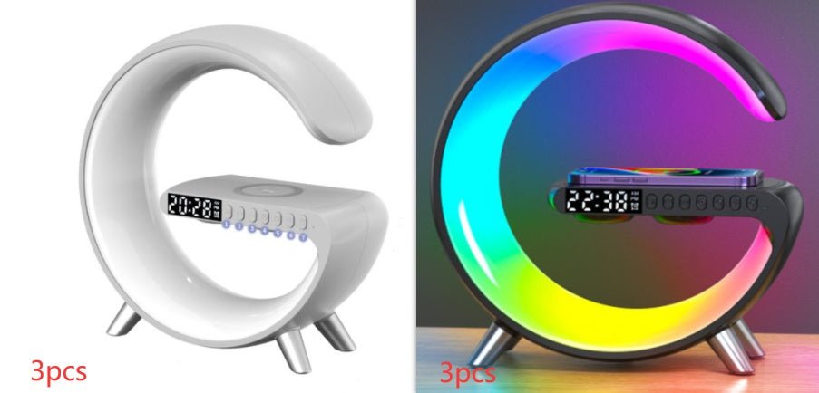New Intelligent G Shaped LED Lamp Bluetooth Speake Wireless Charger Atmosphere Lamp App Control For Bedroom Home Decor - KEMATÉ