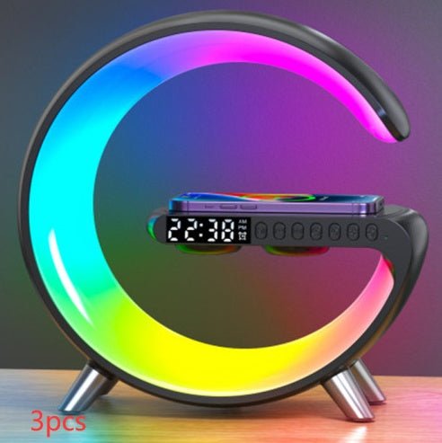 New Intelligent G Shaped LED Lamp Bluetooth Speake Wireless Charger Atmosphere Lamp App Control For Bedroom Home Decor - KEMATÉ