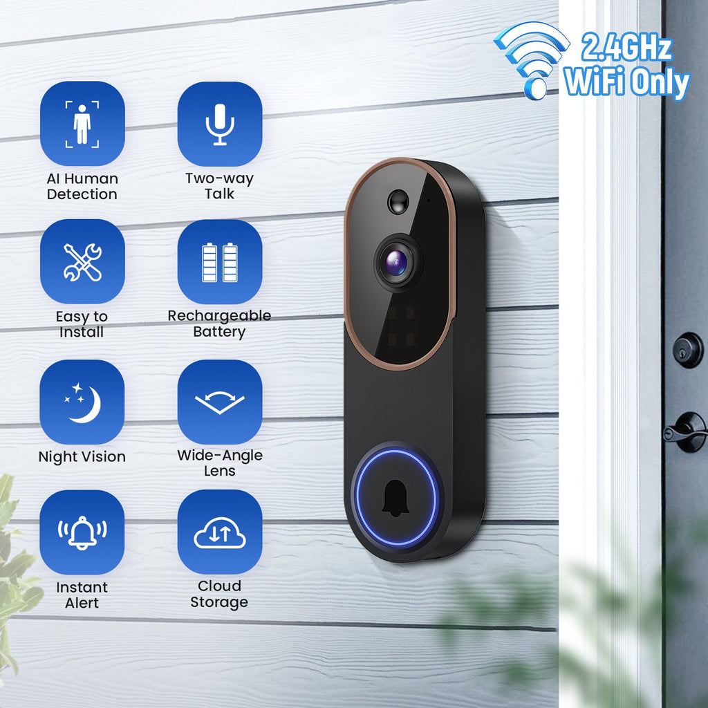 Smart Home Surveillance Camera Outdoor Wireless Doorbell HD Video Intercom Camera - KEMATÉ