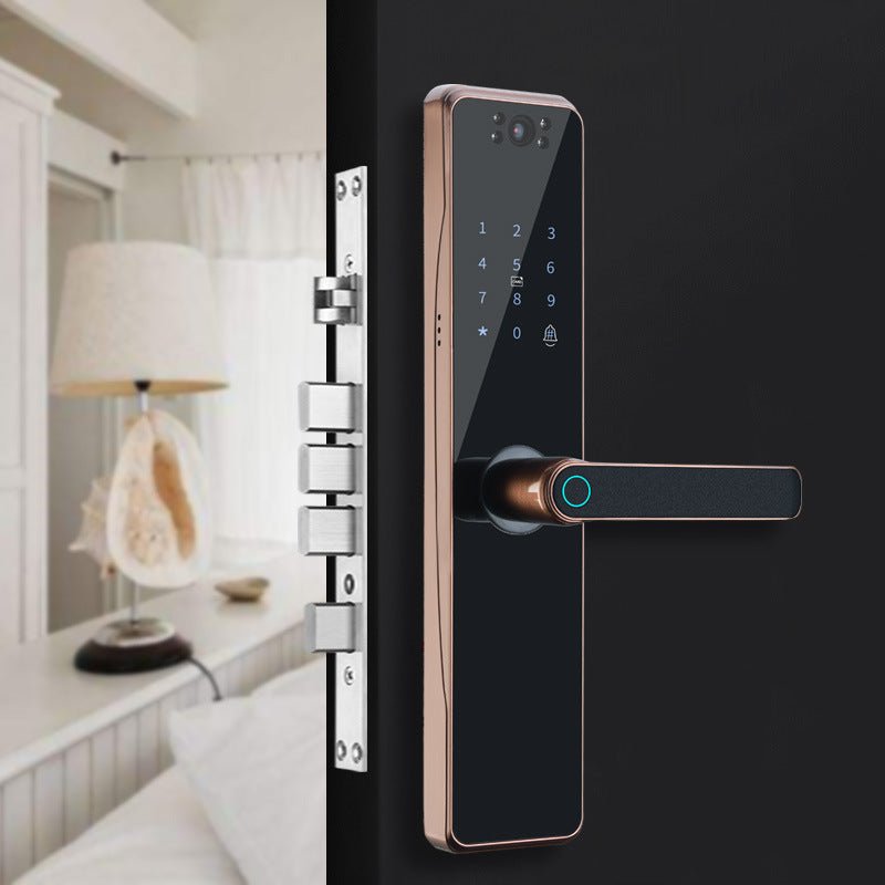 Surveillance Camera Fingerprint Lock Graffiti Home Password Lock Mobile Phone Video Anti-theft Door Electronic Lock - KEMATÉ