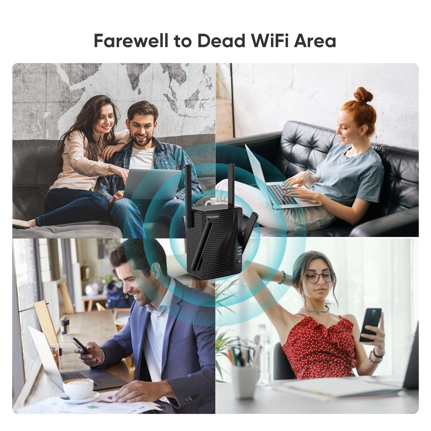 WiFi Extender Home WiFi Booster Dual-band Wireless Extension Supports Multiple Devices - KEMATÉ