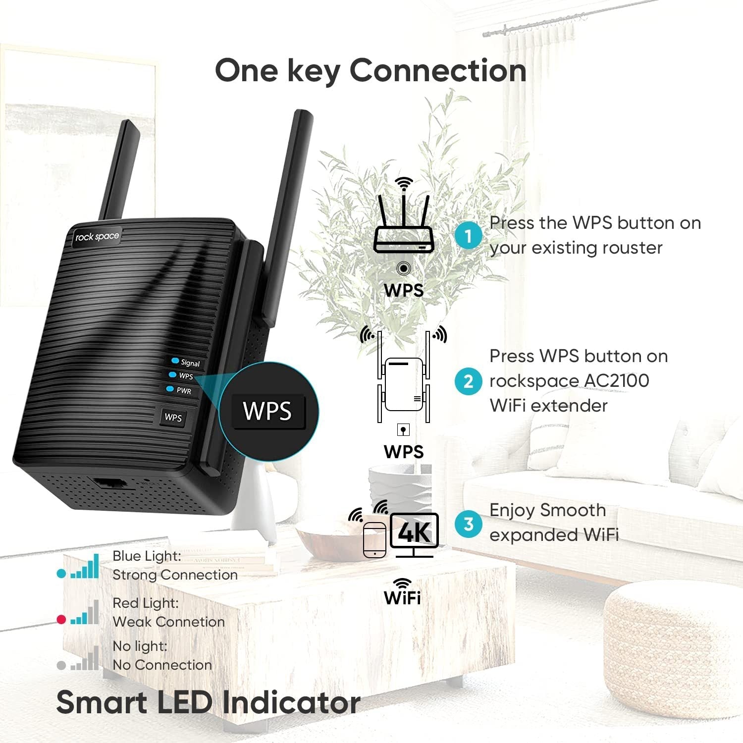WiFi Extender Home WiFi Booster Dual-band Wireless Extension Supports Multiple Devices - KEMATÉ