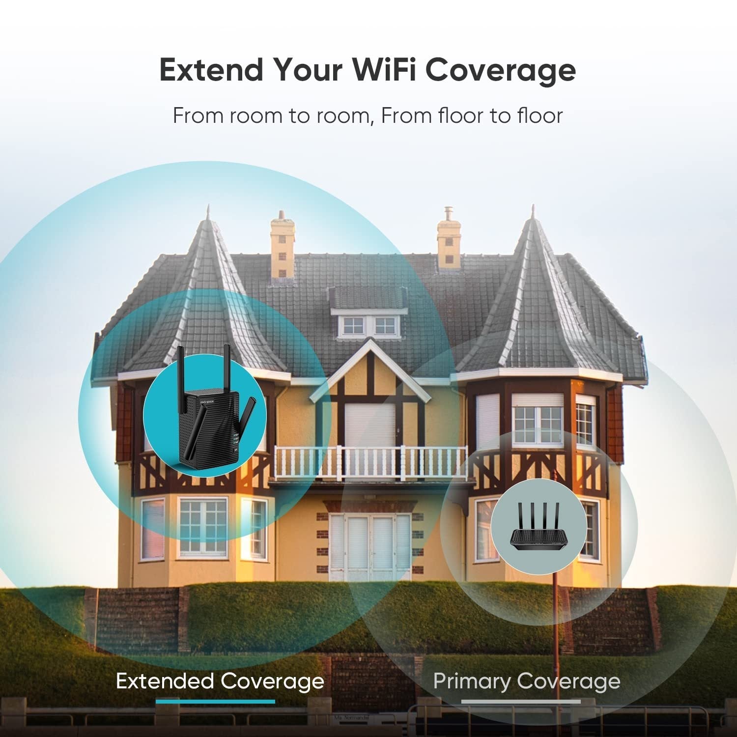 WiFi Extender Home WiFi Booster Dual-band Wireless Extension Supports Multiple Devices - KEMATÉ