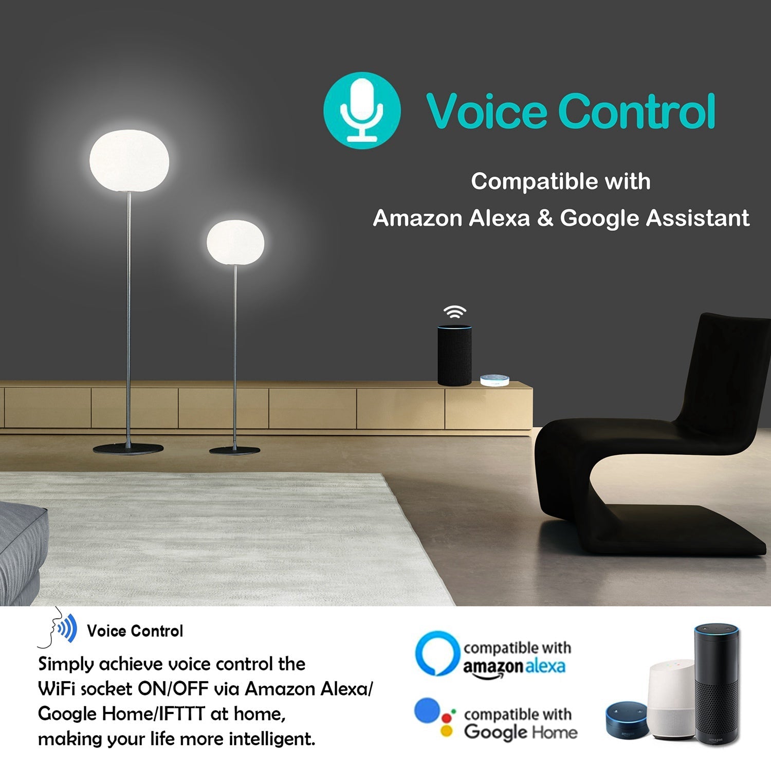 WiFi Smart Plug Outlet Wireless Smart Socket APP Remote Voice Control Timer Alexa Google US - KEMATÉ