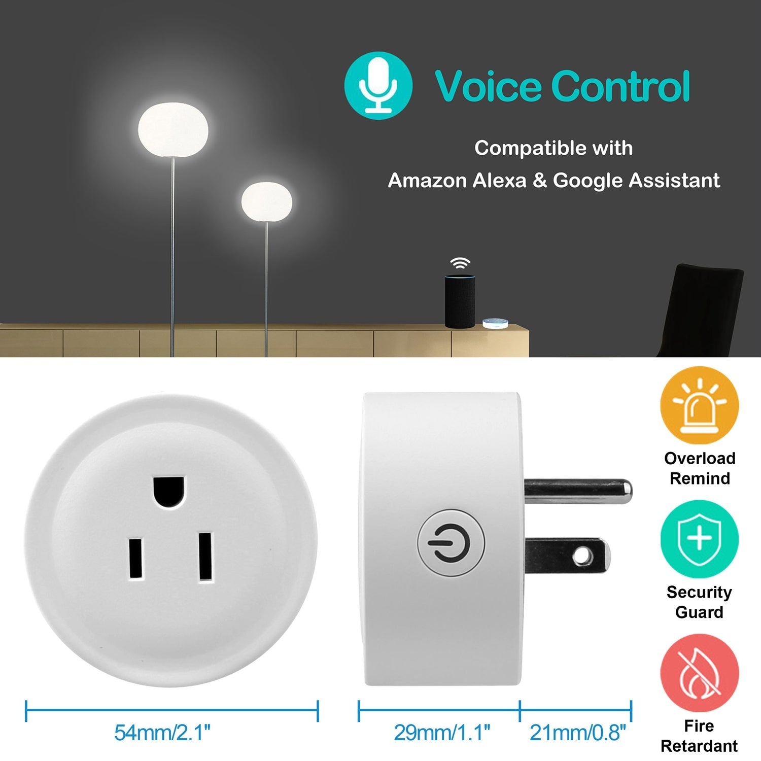 WiFi Smart Plug Outlet Wireless Smart Socket APP Remote Voice Control Timer Alexa Google US - KEMATÉ