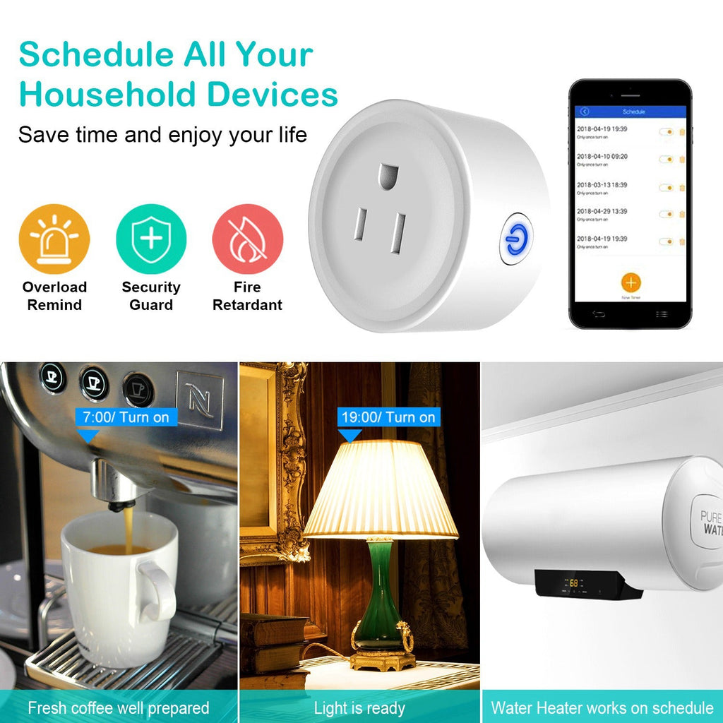 WiFi Smart Plug Outlet Wireless Smart Socket APP Remote Voice Control Timer Alexa Google US - KEMATÉ