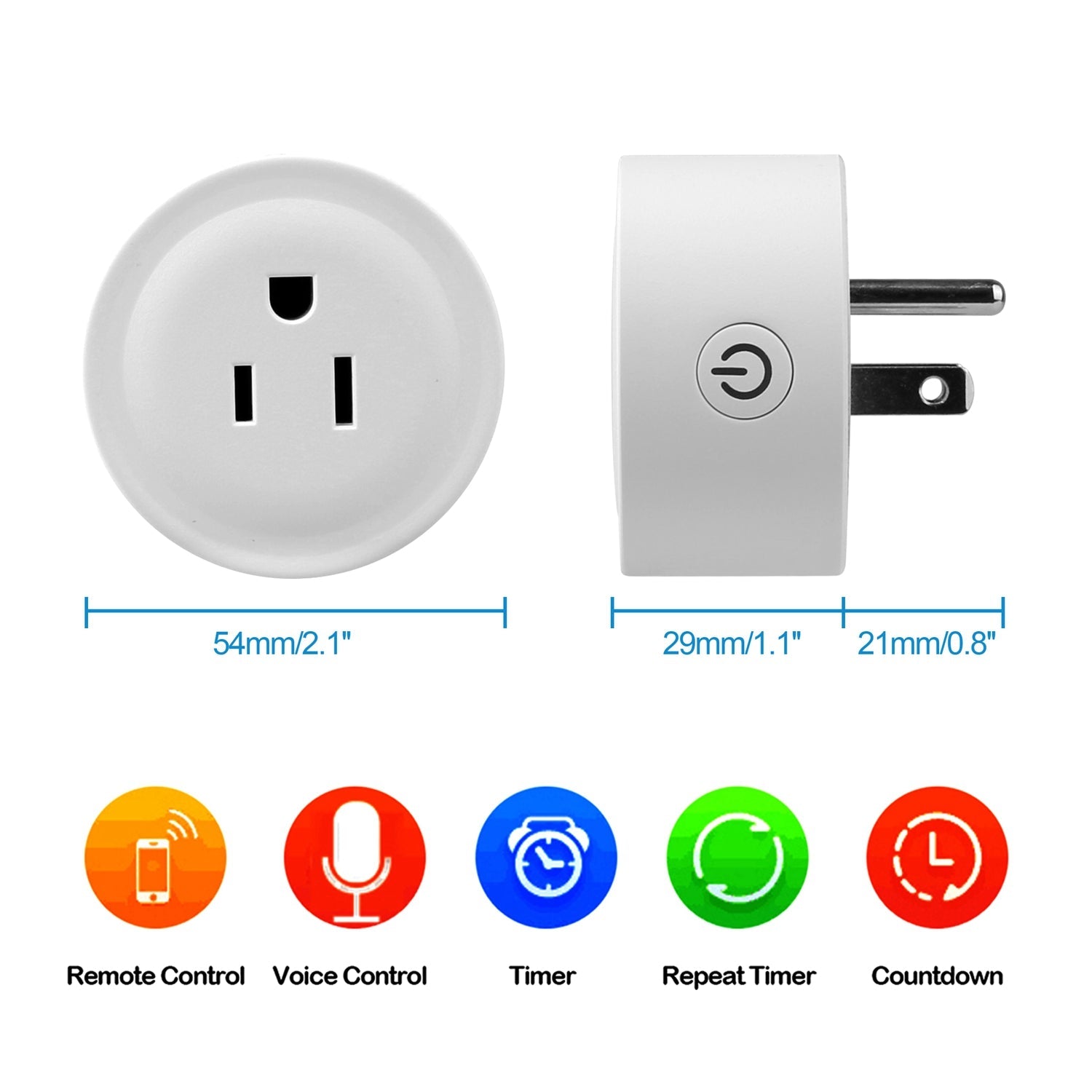WiFi Smart Plug Outlet Wireless Smart Socket APP Remote Voice Control Timer Alexa Google US - KEMATÉ