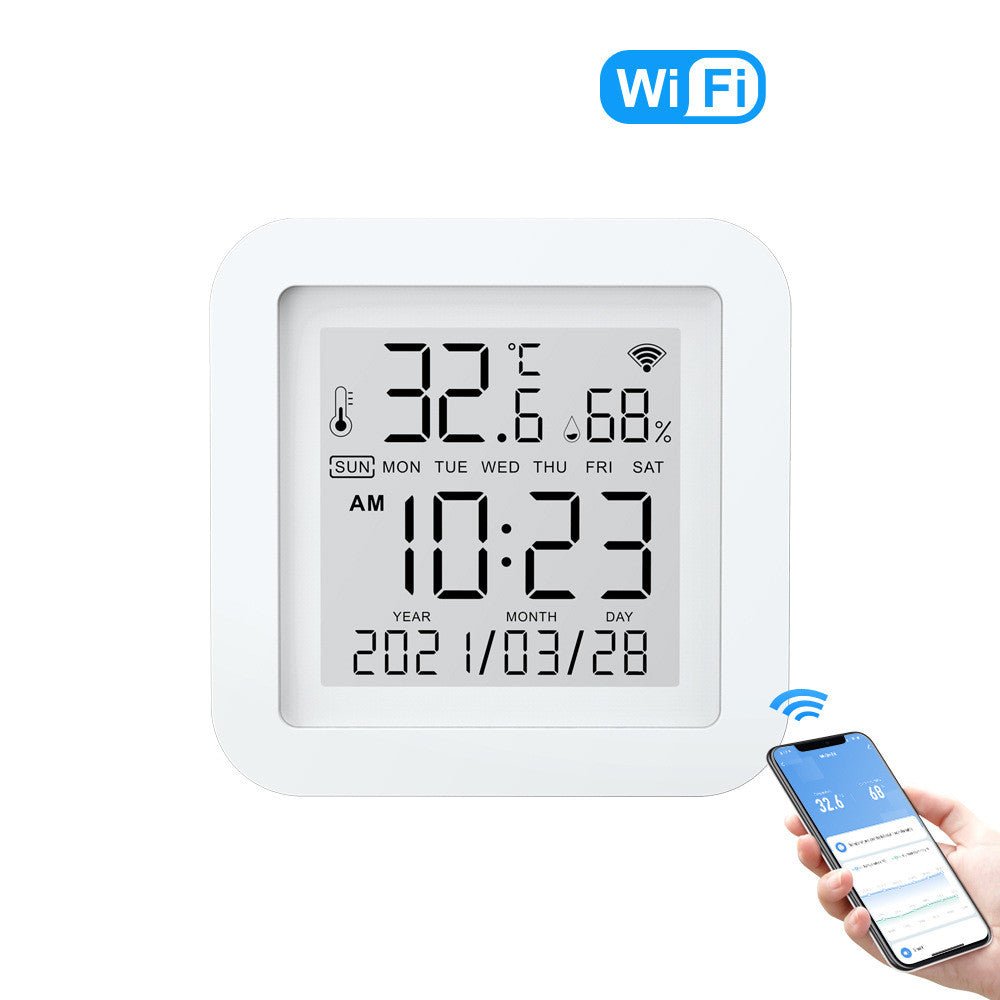 WIFI Temperature & Humidity Sensor For Smart Home Smart Life Thermometer With Display Support Alexa Google Assistant - KEMATÉ