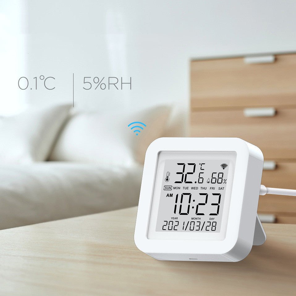 WIFI Temperature & Humidity Sensor For Smart Home Smart Life Thermometer With Display Support Alexa Google Assistant - KEMATÉ