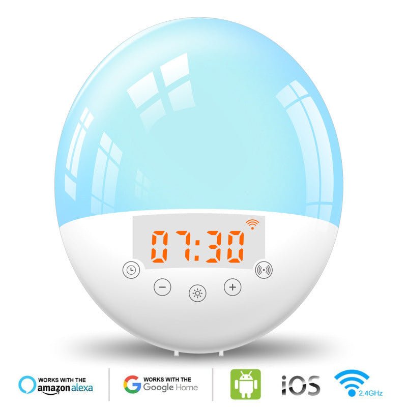 WiFi Voice Control Intelligent Alarm Clock, Sunrise Natural Wake-up Light - KEMATÉ